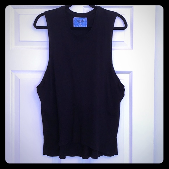 Nation Tops - Nation LTD Black Cut off Sleeveless T-Shirt Large. excellent condition